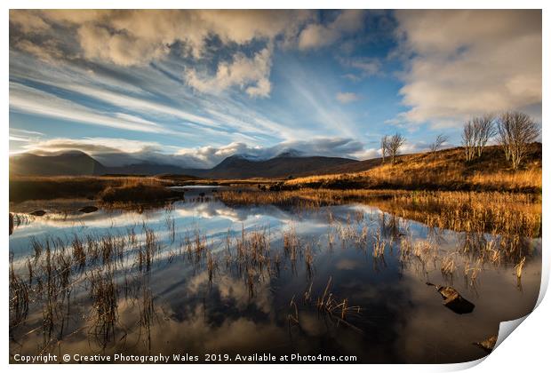 Rannoch Moor and Glencoe Landscape. Scotland Image Print by Creative Photography Wales
