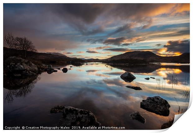 Rannoch Moor and Glencoe Landscape. Scotland Image Print by Creative Photography Wales