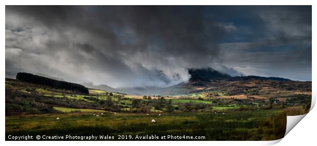 View above Dolgelllau, Snowdonia Print by Creative Photography Wales