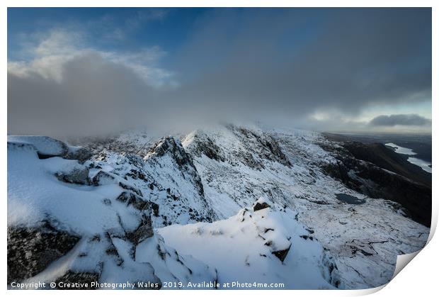 Crib Goch view, Snowdonia Print by Creative Photography Wales