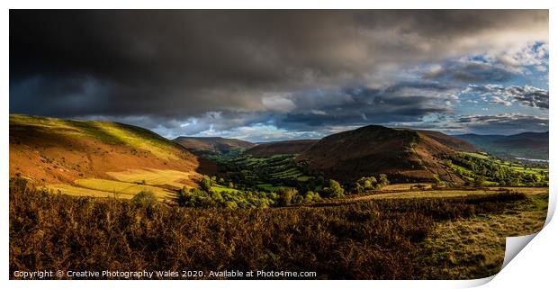 Mynydd Llangorse Panorama Print by Creative Photography Wales