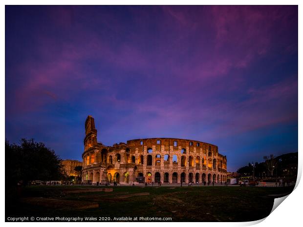 The Colloseum, Rome, Italy Print by Creative Photography Wales