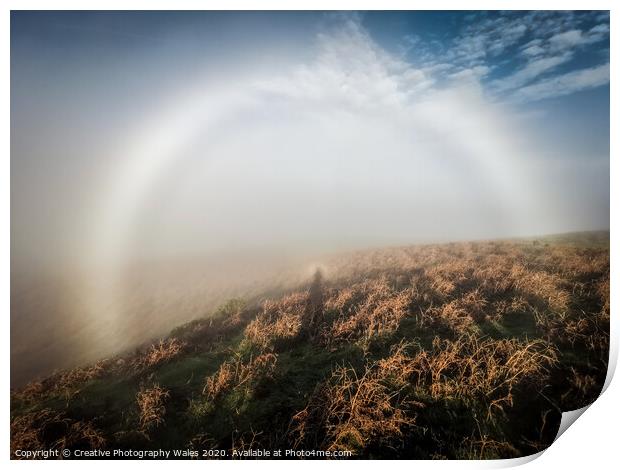 Brecon Beacons Fogbow Print by Creative Photography Wales