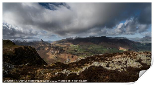 Views from Cat Bells and High Spy, Lake District  Print by Creative Photography Wales