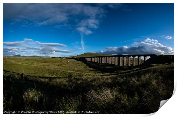Ribblehead Viaduct in the Yorkshire Dales Print by Creative Photography Wales