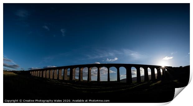Ribblehead Viaduct in the Yorkshire Dales Print by Creative Photography Wales