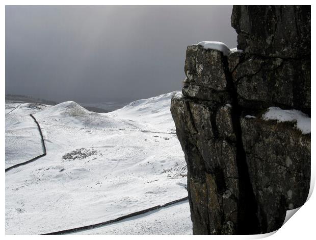 Yorkshire Dales in Winter Print by Debra Kelday