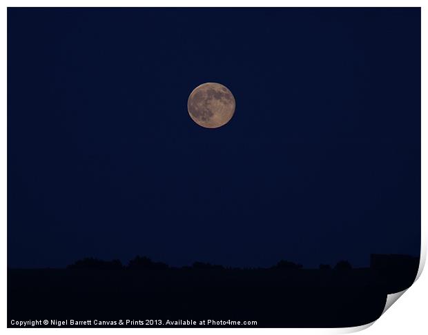 SuperMoon Print by Nigel Barrett Canvas