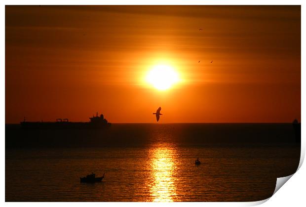 Gibraltar at Dawn Print by Bekie Spark