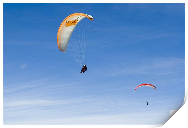 Paragliding in Switzerland Print by Scott Simpson