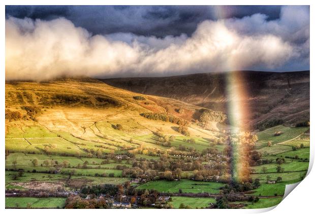 Rainbow over Edale. Print by Scott Simpson