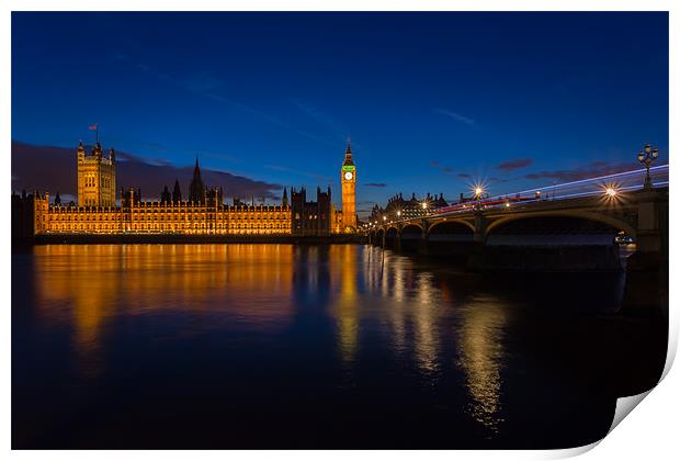 The Bridge, The Clock & Parliament Print by Paul Shears Photogr