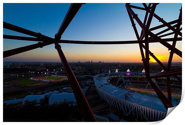Dusk At The Olympic Park Print by Paul Shears Photogr