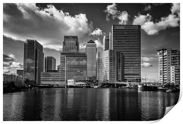 Canary Wharf From Backwall Basin Print by Paul Shears Photogr