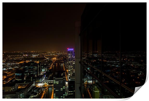 Reflections In The Night Print by Paul Shears Photogr