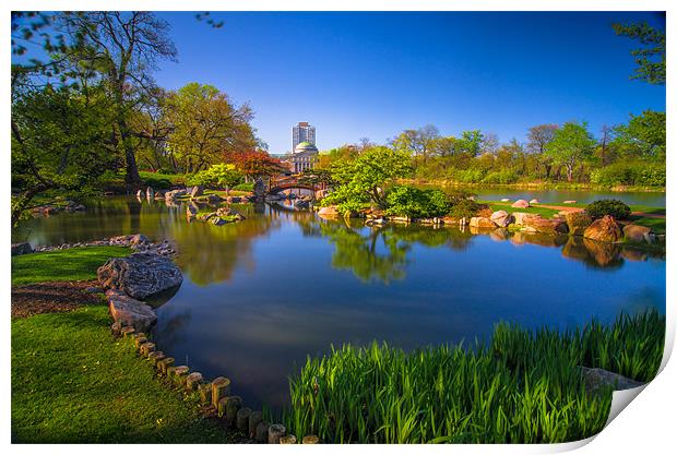 osaka garden pond Print by Jonah Anderson Photography