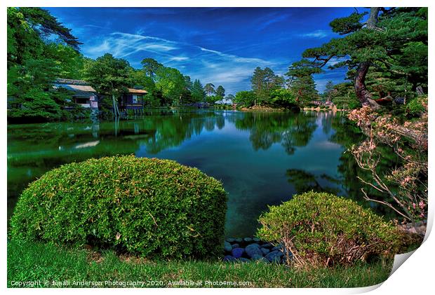 Japanese Garden Pond Print by Jonah Anderson Photography