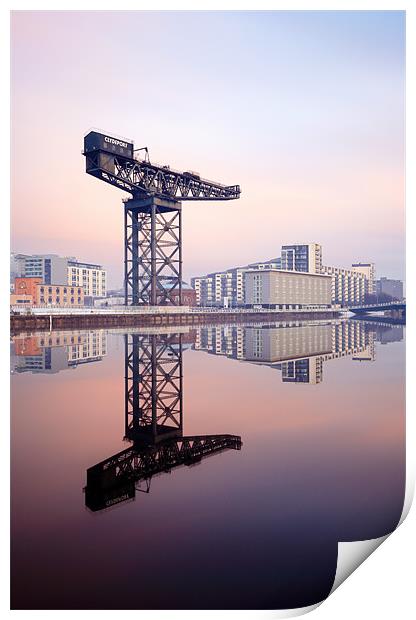 Glasgow Finnieston crane reflection Print by Grant Glendinning