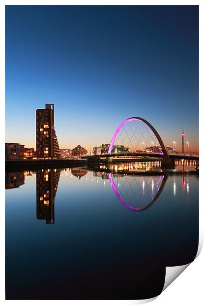 Glasgow Clyde arc reflection Print by Grant Glendinning