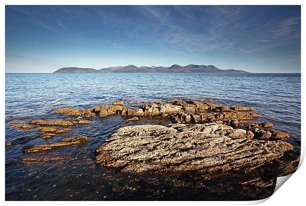 Isle of Arran from Skipness Print by Grant Glendinning