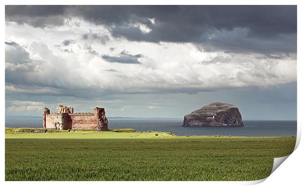 Tantallon Castle and the Bass rock Print by Grant Glendinning
