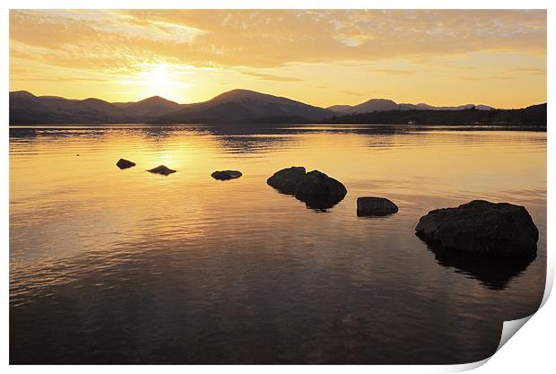 Loch Lomond golden Sunset Print by Grant Glendinning