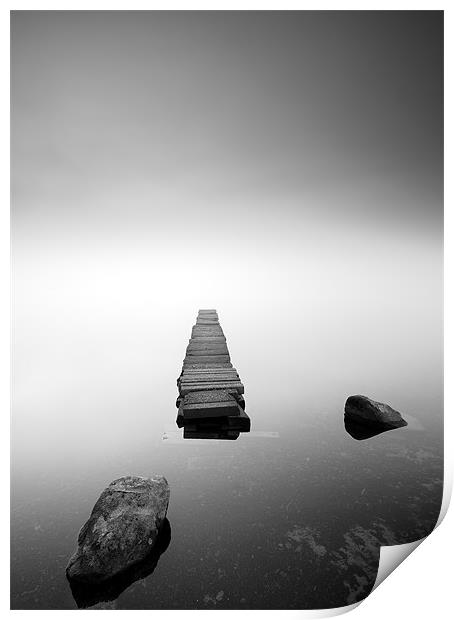 Old Jetty in the mist Print by Grant Glendinning