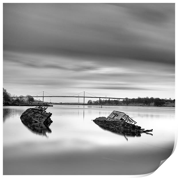 Clyde ship wrecks Print by Grant Glendinning