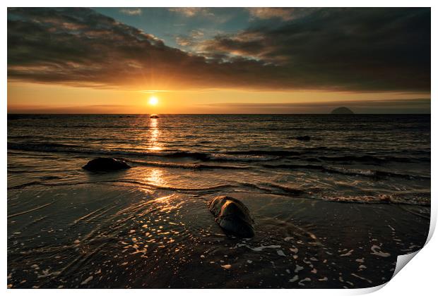 Lendalfoot Sunset Print by Grant Glendinning