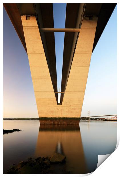 Under the Queensferry Crossing Bridge Print by Grant Glendinning