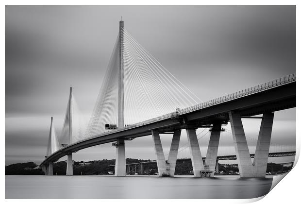 Queensferry Crossing bw Print by Grant Glendinning