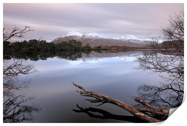 Loch Cul Dromannan Reflections Print by Grant Glendinning