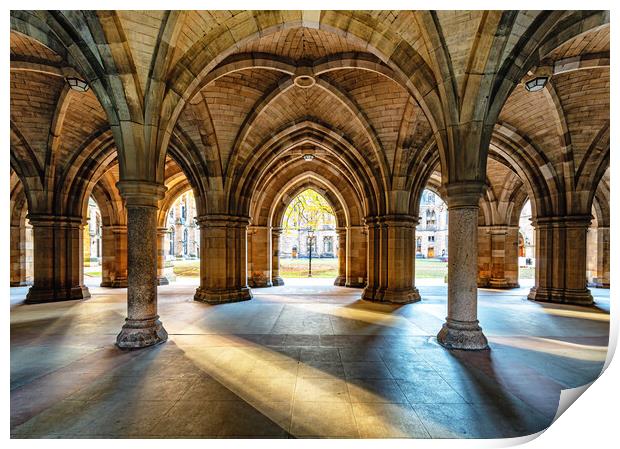 The Cloisters - Glasgow University Print by Grant Glendinning