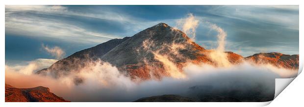 Ben Lomond Misty Sunset Print by Grant Glendinning