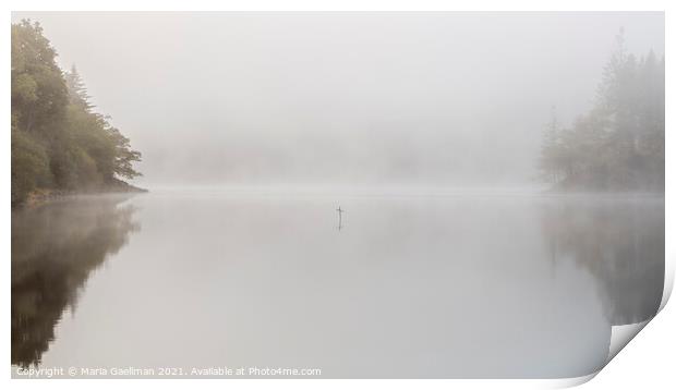 Loch Ard Cross on a Misty Morning Print by Maria Gaellman