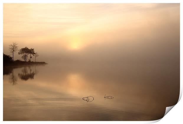 Loch Ard in Mist Print by Maria Gaellman