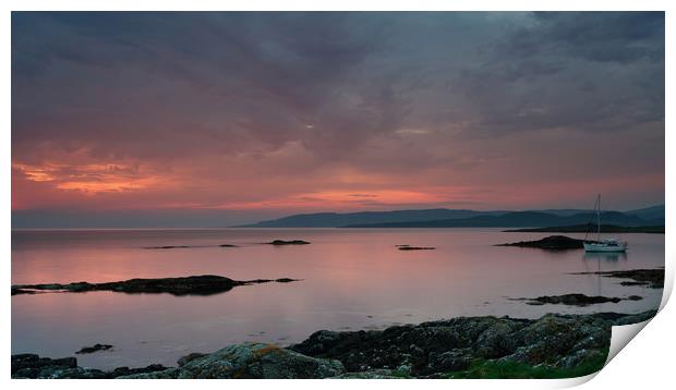 Red Sunset by Sound of Jura Print by Maria Gaellman