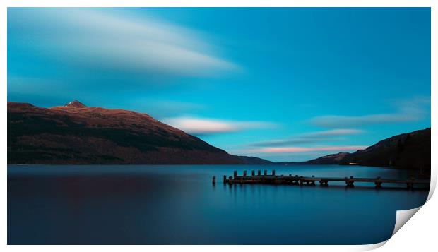 Loch Lomond Blue Print by Maria Gaellman