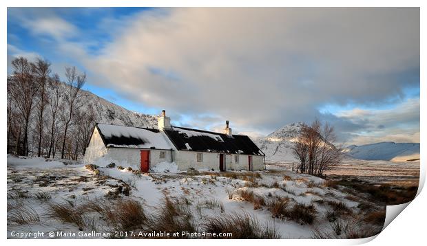 Blackrock Cottage in Winter Print by Maria Gaellman