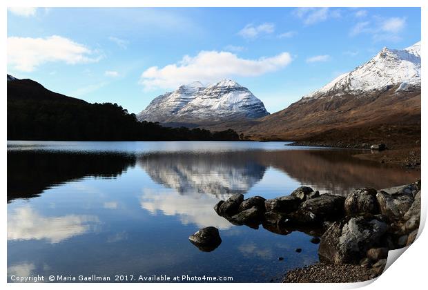 Loch Clair Reflections Print by Maria Gaellman