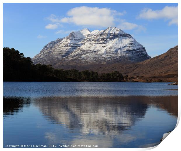 Liathach and Loch Clair Reflections in Panorama Print by Maria Gaellman