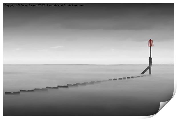 Ghostly Break Water in Cleethorpes Print by Daves Photography