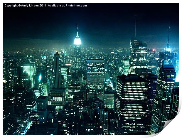 New York City at night Print by Andy Linden