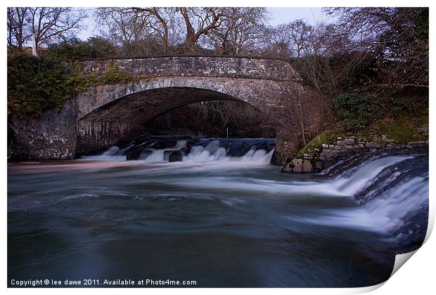 Eggesford weir pool Print by Images of Devon