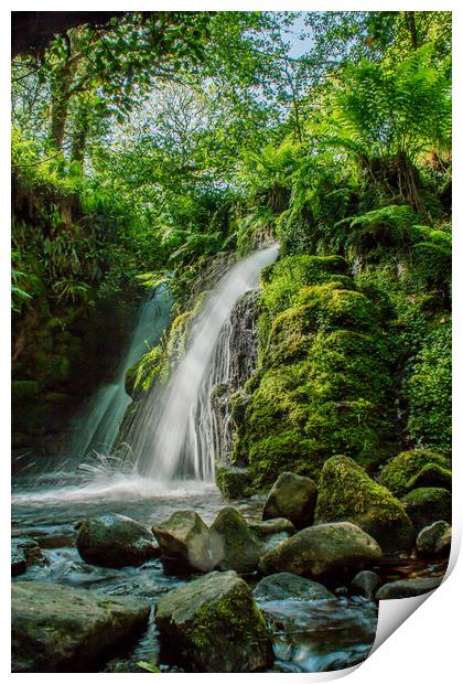 Vanford falls Dartmoor Print by Images of Devon