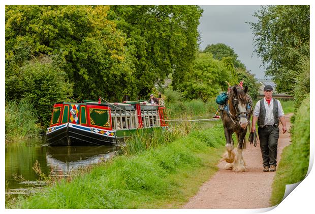 Tiverton canal boat Print by Images of Devon