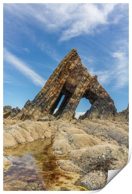 Blackchurch Rock, Mouthmill beach Print by Images of Devon
