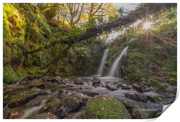 Venford Falls, Dartmoor National Park Print by Images of Devon