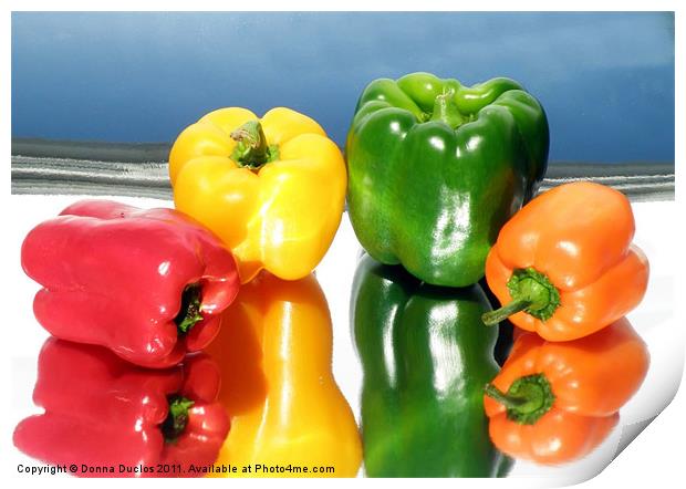 Colorful Peppers Print by Donna Duclos