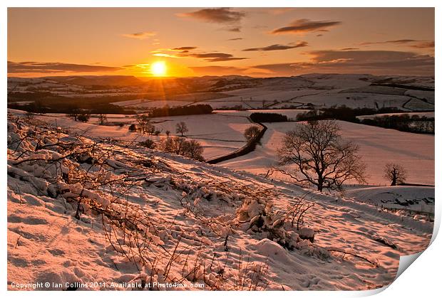 The Winter Sunset Print by Ian Collins